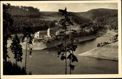 Ak Hohenwarte Thüringen, Saaletalsperre, Linkenmühle