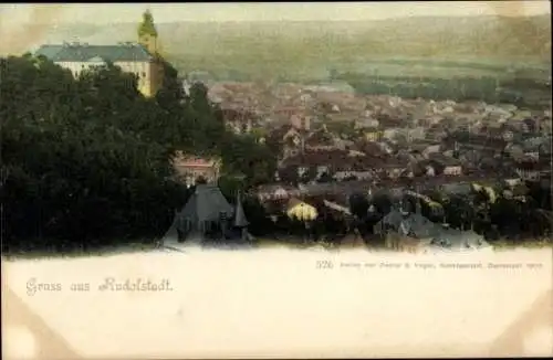 Ak Rudolstadt in Thüringen, Gesamtansicht, Schloss