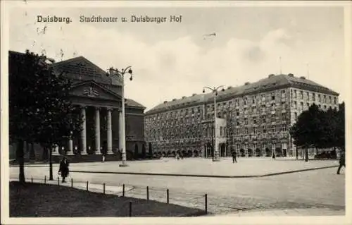 Ak Duisburg im Ruhrgebiet, Stadttheater, Duisburger Hof