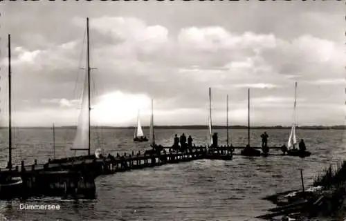 Ak Lembruch am Dümmersee, Steg, Anleger, Segelboote