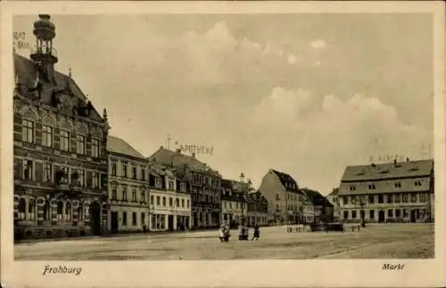 Ak Frohburg in Sachsen, Rathaus, Markt, Apotheke R. Hirsch