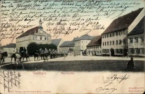 Ak Geithain in Sachsen, Marktplatz