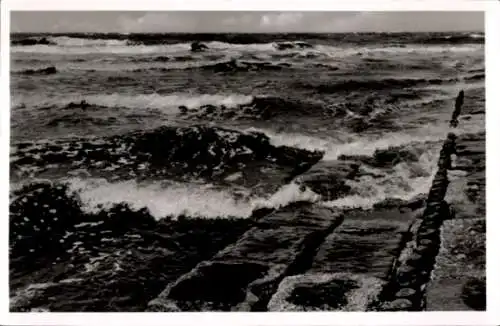 Ak Insel Baltrum in Ostfriesland, Brandung