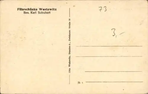 Ak Westewitz Großweitzschen in Sachsen, Teilansicht, Brücke, Bad, Fährschenke