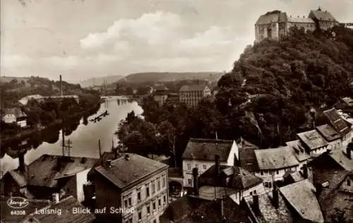 Ak Leisnig in Sachsen, Teilansicht, Schloss