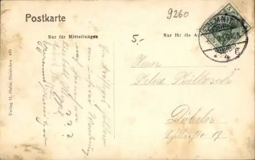 Ak Hainichen in Sachsen, Markt, Gellert-Denkmal