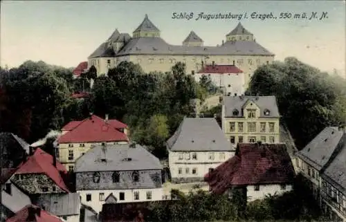 Ak Augustusburg im Erzgebirge, Schloss Augustusburg, Schloss-Gastwirtschaft