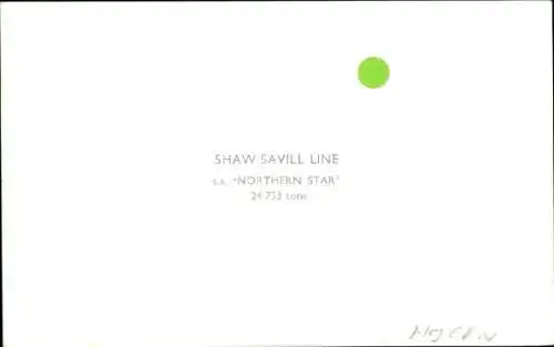 Ak Passagierschiff, Northern Star, Shaw Savill Line