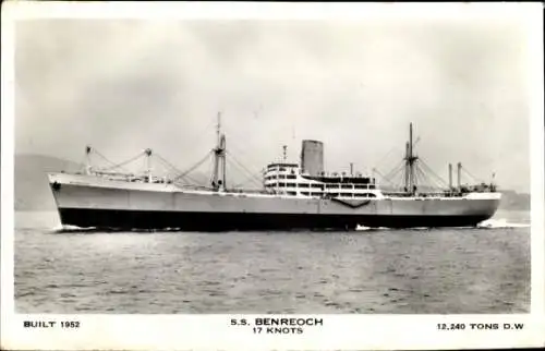 Ak Blick auf Dampfer SS Benreoch der Ben Line Steamers