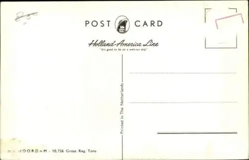 Ak Dampfer MV Noordam, Holland America Line HAL, Ansicht Bug Backbord