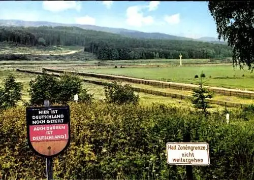 Ak Zonengrenze im Harz, Landschaft, Innerdeutsche Grenze, BRD, DDR