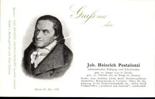 Ak Johann Heinrich Pestalozzi, Pädagoge, Schriftsteller, Portrait, Esser's Seifenpulver