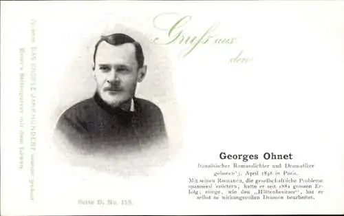 Ak Französischer Romandichter und Dramatiker Georges Ohnet, Portrait, Hüttenbesitzer