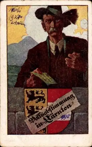 Künstler Wappen Ak Kärnten in Österreich, Volksabstimmung 1920