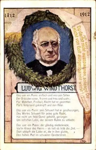 Künstler Ak Ludwig Johann Ferdinand Gustav Windthorst, Zentrumspartei