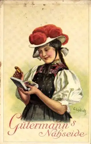 Künstler Ak Liebich, C., Gütermann's Nähseide, Schwarzwälderin