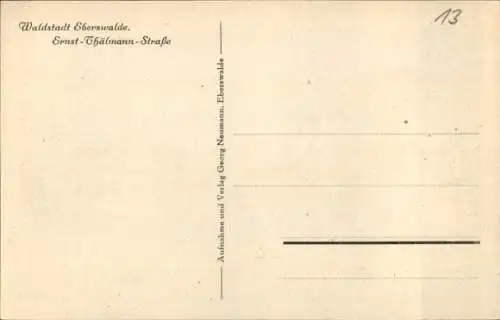 Ak Eberswalde im Kreis Barnim, Ernst Thälmann Straße
