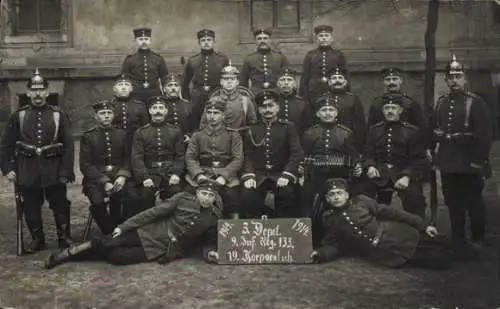 Foto Ak Zwickau in Sachsen, Gruppenfoto, 3. Depot 9. Inf. Reg. 133, 19. Korp