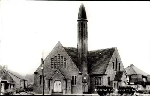 Ak Holwerd Friesland Niederlande, Holwerd. Gereformeerde Kerk