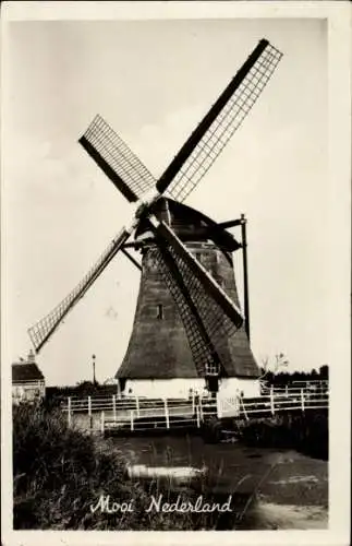 Ak Mooi Drenthe Niederlande, Windmühle