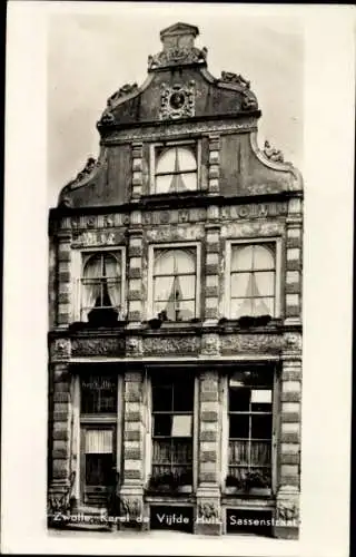 Ak Zwolle Overijssel Niederlande, Karel de Vijfde Haus, Sassenstraat