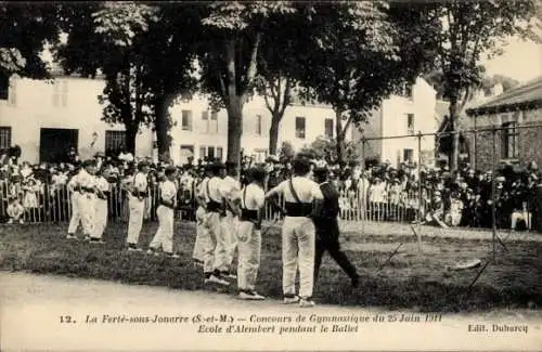 Ak La Ferté sous Jouarre Seine et Marne, Turnfest 1911, Ecole d'Alembert