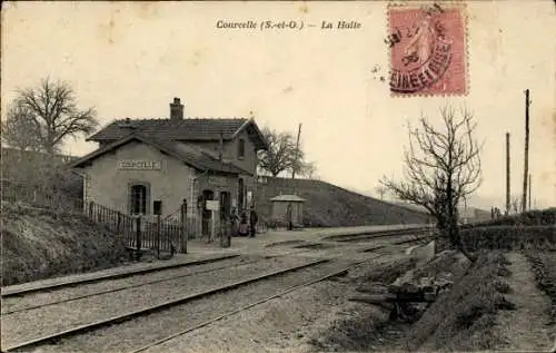 Ak Courcelle Val d' Oise, Bahnhof