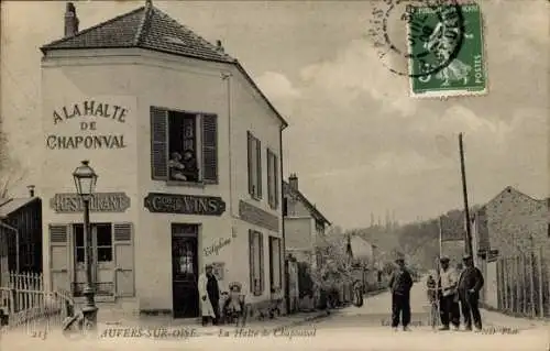 Ak Auvers sur Oise Val d'Oise, Restaurant Halte de Chaponval