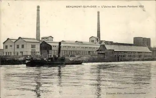 Ak Beaumont sur Oise Val d'Oise, Zement Fabrik Portland