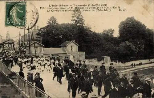 Ak Parmain Val-d’Oise, Féte commémorative de la Défense du Passage de l'Oise 1870-71