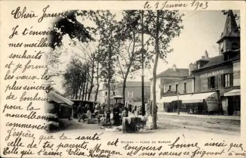 CPA Le Val d'Oise de Bezon, Place du Marché