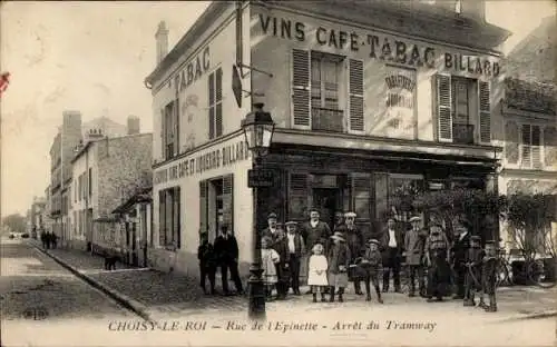 CPA Choisy le Roi Val de Marne, Rue de Epinette, Arret du Tramway