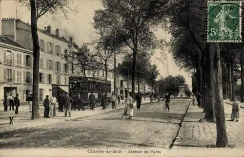 CPA Choisy le Roi Val de Marne, Avenue de Paris, Tram