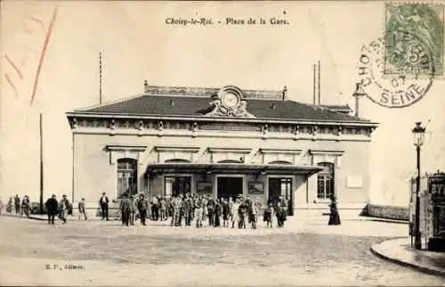 CPA Choisy le Roi Val de Marne, Place de la Gare