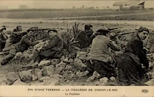 Ak Choisy le Roi Val de Marne, Schießerei bei der Belagerung von Jules Bonnot 1912