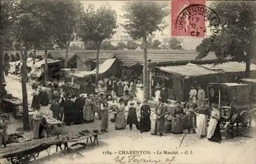 CPA Charenton le Pont Val de Marne, Le Marché