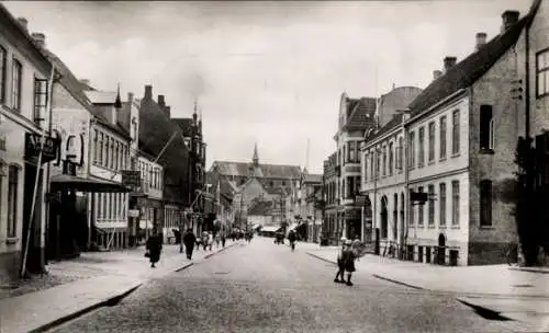 Ak Haderslev Hadersleben Dänemark, Eine schwarz-weiße Fotografie zeigt die Nörregade in Haders...