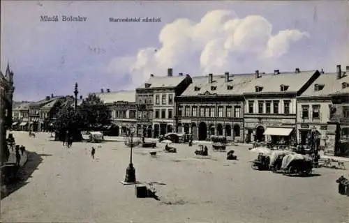 Ak Mladá Boleslav Jungbunzlau Mittelböhmen, Platz, Altstadt