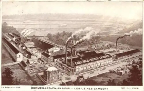 Ak Cormeilles en Parisis Val d'Oise, Luftblid der lambert Fabrik