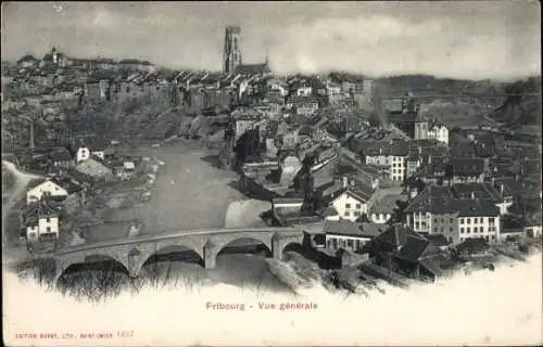 Ak Fribourg Freiburg Stadt Schweiz, Vue generale