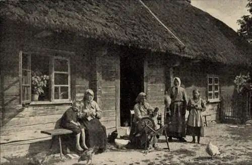 Ak Kurland Lettland, Lettisches Bauernhaus