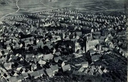 Ak Bürstadt in Hessen, Fliegeraufnahme