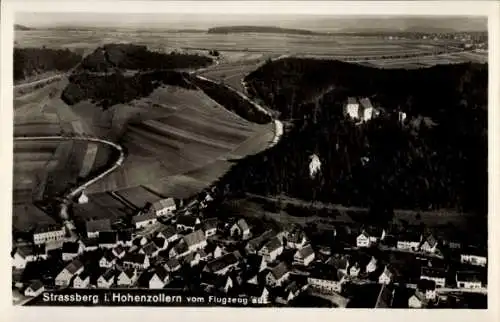 Ak Straßberg im Zollernalbkreis, Fliegeraufnahme