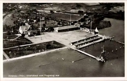 Ak Ilmenau in Thüringen, Fliegeraufnahme, Strandbad