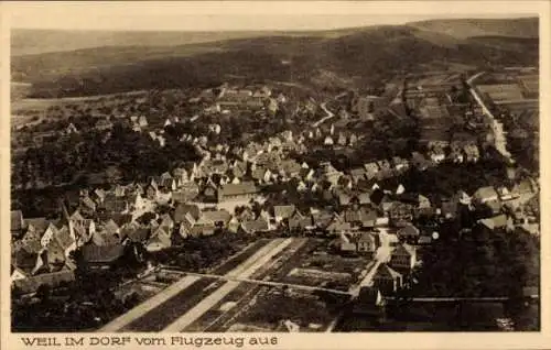 Ak Weil im Dorf Weilimdorf Stuttgart in Württemberg, Fliegeraufnahme