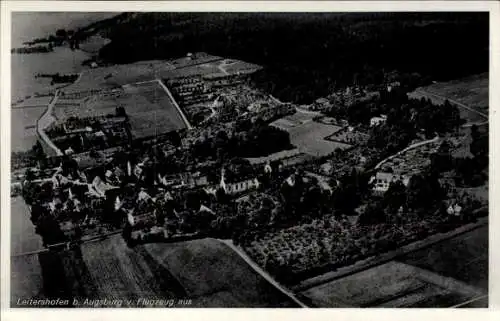 Ak Leitershofen Stadtbergen in Schwaben, Fliegeraufnahme