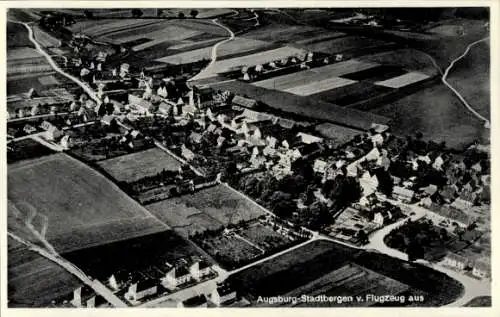 Ak Stadtbergen bei Augsburg in Schwaben, Fliegeraufnahme