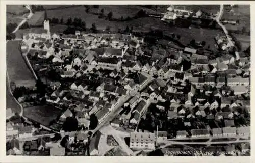 Ak Tegernbach Rudelzhausen in Oberbayern, Fliegeraufnahme