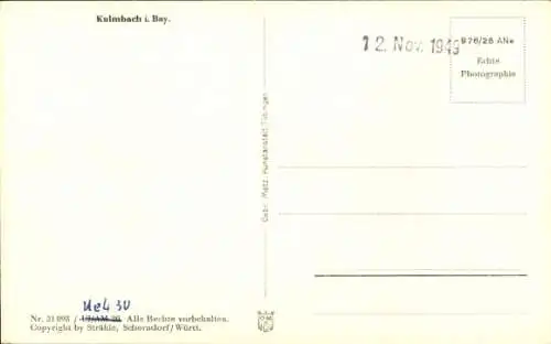 Ak Kulmbach in Oberfranken, Fliegeraufnahme