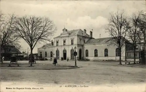 Ak Alencon Orne, La Gare